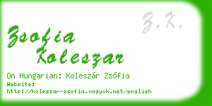 zsofia koleszar business card
